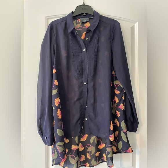 NWT Maeve button up sheer unique shirt - Picture 4 of 8